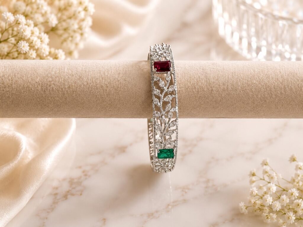 Elegant Crystal Statement Multicolour Bangle